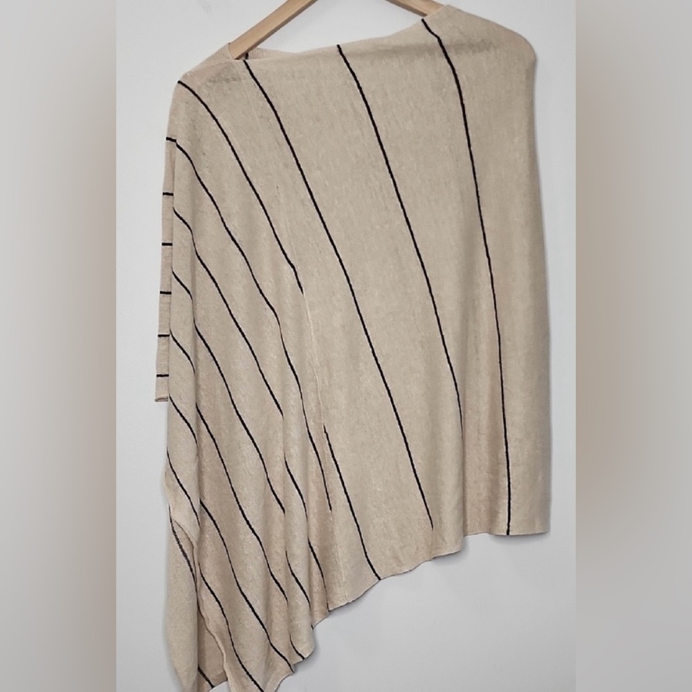 Eileen Fisher Beige Striped Poncho
